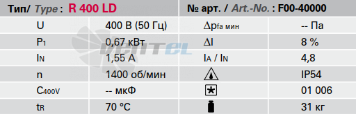 Rosenberg R 400 LD - описание, технические характеристики, графики